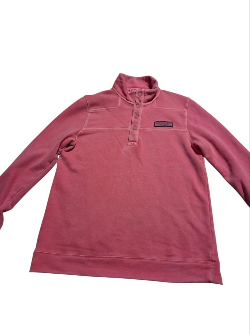 Vineyard Vines Shep Shirt Pullover 1/4 Snap Top Cotton Pink Cotton Girls Large